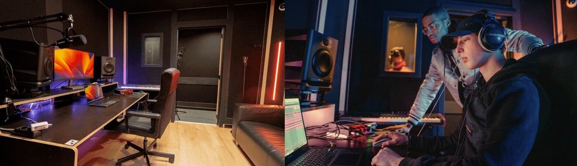 Recording studio with vocal booth at Plug The Jack